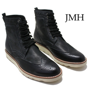  新品韩版潮男高帮鞋马丁靴潮流男式雕花短靴男靴子牛仔靴