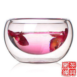 聚缘 品茗双层玻璃茶杯, 品茶杯 耐热玻璃茶具 聚缘 品茗双层玻璃茶杯, 品茶杯 耐热玻璃茶具