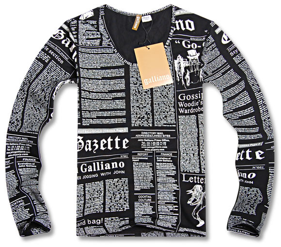 1720. JOHN GALLIANO original single authentic style DG CK long sleeve...