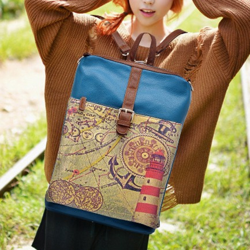 韩版学院风双肩包...