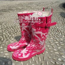 大码特价超值时尚雨鞋日本女外贸雨鞋 雨靴 水鞋 套鞋 胶鞋 玫红