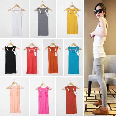 2012 candy-colored vest, Ms. thin models wild pockets of the word vest solid color thin vest long paragraph 031