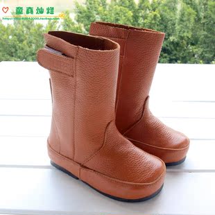  新款韩版真皮靴男童靴子儿童亲子鞋女童靴儿童靴童鞋