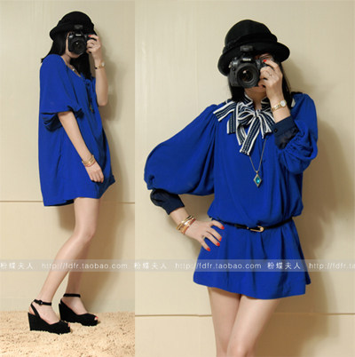 lantern sleeves cotton dress