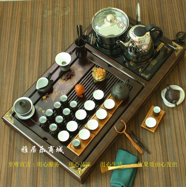 紫砂茶具套装整套实木功夫茶盘四合一电磁炉陶瓷茶道茶海青花瓷器|ruв категории посуда, чайный сервиз, кунг - Фу, чайный сервиз - от Buy2taobao.com для оказания профессиональной услуги покупки агента Taobao