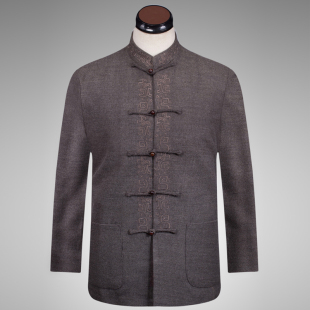 圈喜 男士长袖唐装秋装 唐装男秋冬上衣中老年