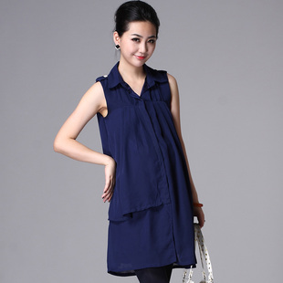 Oubuyanuo 2012 Summer dress fashion skirt loose sleeveless shirt dress in pregnant women 210