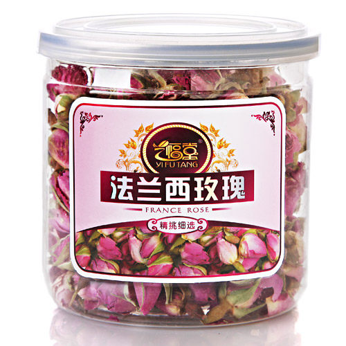 艺福堂花茶 玫瑰花茶 正品 特级进口法国 粉红法兰西玫瑰花茶60g