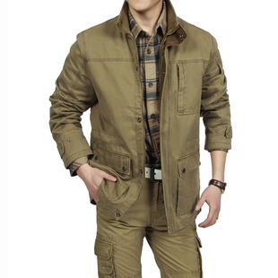  新品加厚Afs JEEP专柜正品夹克 军款中长版战地吉普男装外套