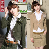 索芭朵新品质女装2012新款春款韩版针织棉上衣短外套8061
