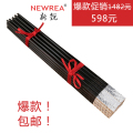 出法国NEWREA银麻点10双装乌木筷子/香港热卖/奢华餐具/银匠手工