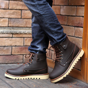  欧美时尚马丁靴 铆钉军靴 短靴子 陈冠希潮靴 男靴子 皮靴