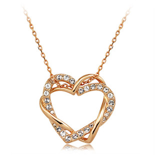 Heart connect heart jewelry Crystal necklace