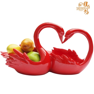 Elegance square wedding gift idea fashion lovers Swan decoration red wine fruit candy disks package mail!