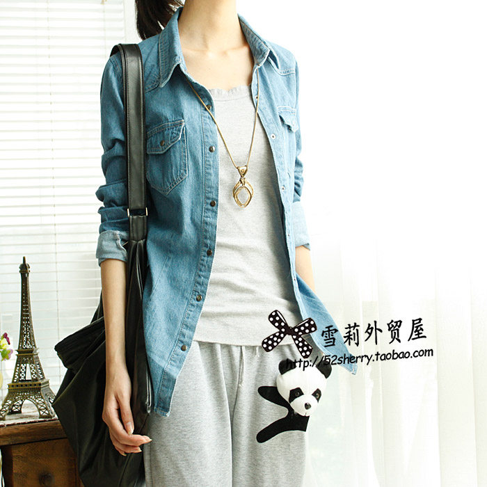 夏装<em>长款</em>裙~浅色<em>牛仔外套搭配</em>~黑色<em>长款</em>哈伦