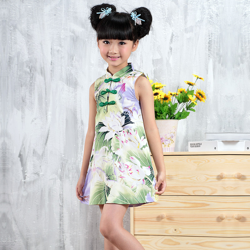 儿童<em>旗袍裙</em>童装夏装 2014<em>夏季</em>新款女童旗袍唐