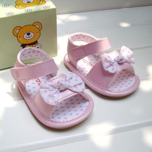  专柜正品婴幼儿白色花朵皮凉鞋宝宝小孩童学步鞋女公主鞋蝴蝶结