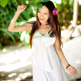 (6折)天使之城 夏季背心裙 精灵纯净纵条蝴蝶结连衣裙 LM0097##