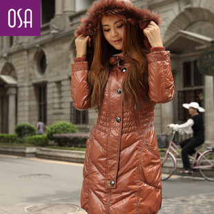 OSA品牌女装长款潮女正品清仓冬装新品 毛领羽绒服外套Y22780