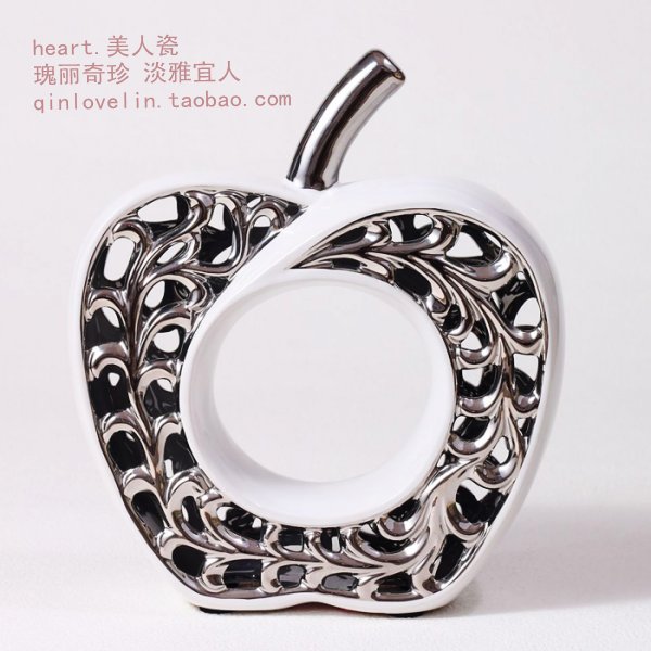 摆件家居饰品陶瓷摆设现代简约工艺品欧式时尚创意苹果平平安安 摆件家居饰品陶瓷摆设现代简约工艺品欧式时尚创意苹果平平安安