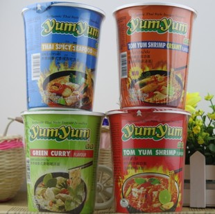  泰国进口方便面 养养桶装浓汤冬阴功面 杯装泡面 四种口味各一杯