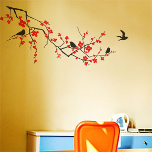 空山鸟语 背景墙装扮墙贴 大学寝室创意用品装