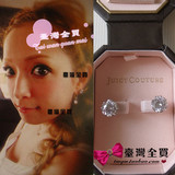 滨崎涉 梨花 藤井LENA同款juicy couture单颗祼钻公主耳钉 附小票
