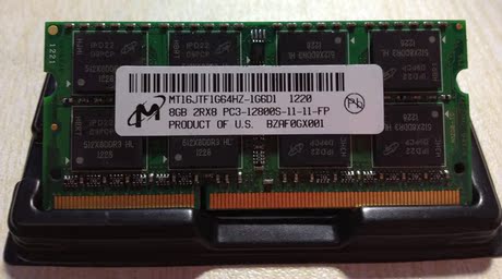 MT 镁光 8G DDR3 1600 PC3-12800S 单根8G