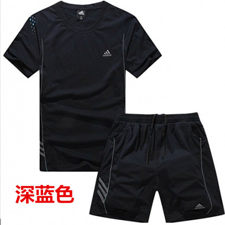 中老年中年青年<em>男士夏季</em>圆领短袖<em>短裤</em>跑步运动