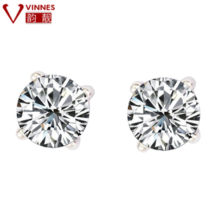  韵靓s925纯银大耳钉 镶闪钻耳钉 情人节礼物 韩国饰品 锆钻石耳钉