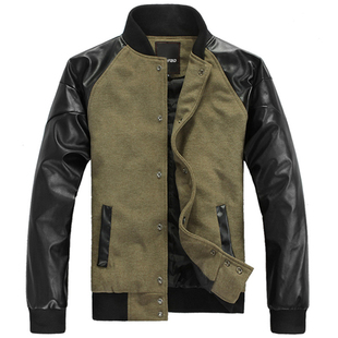  缤凡秋冬装新款男装韩版男士立领外套 男 夹克修身潮皮衣机车夹克