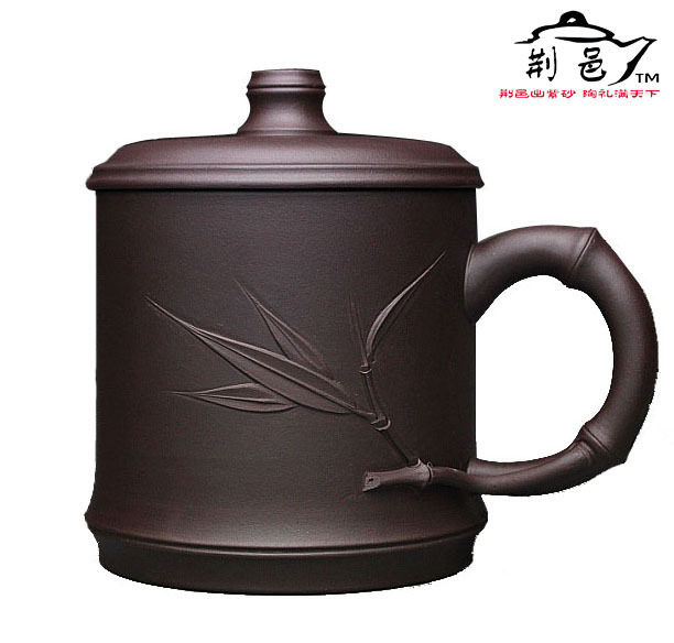 特价包邮!【荆邑】宜兴正品紫砂壶全手工紫砂杯 大茶杯节节高升