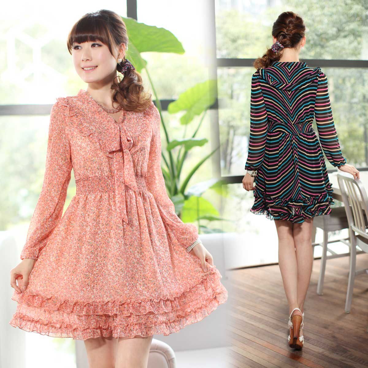 新品2012春装新款 女士韩版正品 <span class=H>依恋</span>美Y.LM432真丝高腰连衣裙