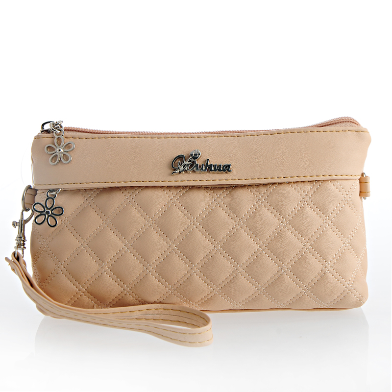 菱格双拉链 休闲钱包...