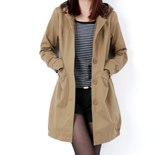 冰贝2010秋装新品休闲英伦修身女长款风衣外套 F971