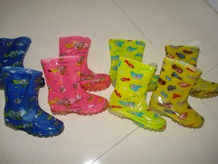  包邮童鞋中小童雨靴透明水晶筒靴儿童雨鞋防水男童女童防滑单鞋