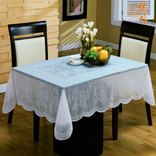 Elegant square white waterproof PVC tablecloth tablecloth garden coffee table coffee table cloth tablecloth