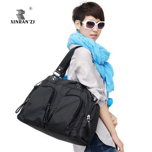 韩版尼龙防水包短途旅行休闲大包多口袋，大容量单肩斜挎女包
