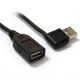 【USB2-002】USB-A公弯头(左弯)对A母延长线,0.1M