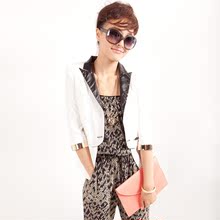 2012新款春装女装韩版小西装金属圈袖子西服修身西装<span class=H>top</span><span class=H>shop</span>外套