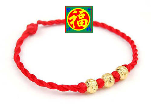 福记:金色转运珠红绳手链,手工编织手串,本命年吉祥物! 福记:金色转运珠红绳手链,手工编织手串,本命年吉祥物!