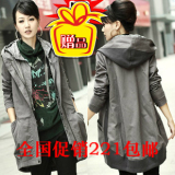 江南布衣款2012春装新款 全棉正品女装包邮风衣外套 时尚带帽风衣