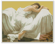 胡丽丽(胡丽丽)十字绣，法国dmc套件油画睡美人，有3d5d精准印花印布