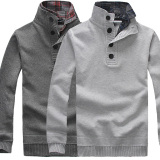 萧品 2012新款春装立领加厚 休闲男士线衫 针织衫男装 毛衣 男