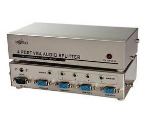 正品迈拓3504AV 四口VGA带音频分屏器 1920