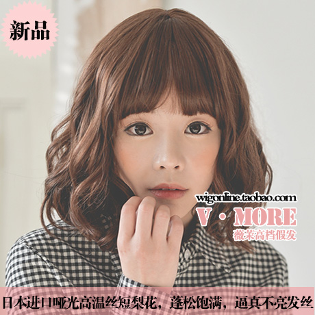 新款梨花头假发特价短发女款蓬松修脸齐刘海波波BOBO头蛋卷头发套在类目 美发护发/假发, 假发, 整顶假发中 - 来自Buy2taobao.com提供专业的淘宝代购服务