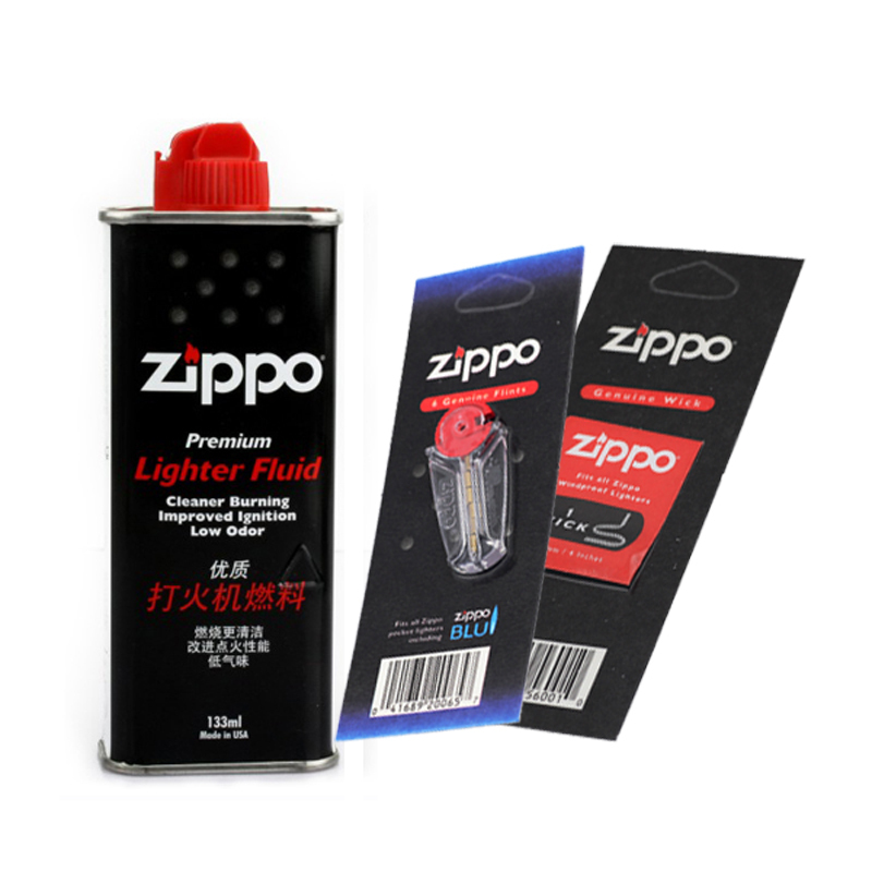 专柜正品ZIPPO打火机 133ML油+火石+棉芯 zippo油配件 煤油旗舰店