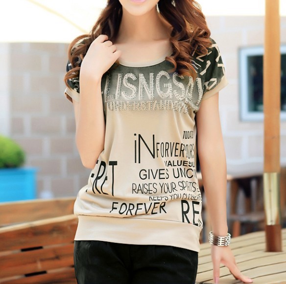 新款韩版印花烫钻...