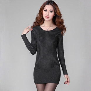 Slim skinny post 2013 spring Korean sweater women's clothing long base sweater low neck sweatshirts