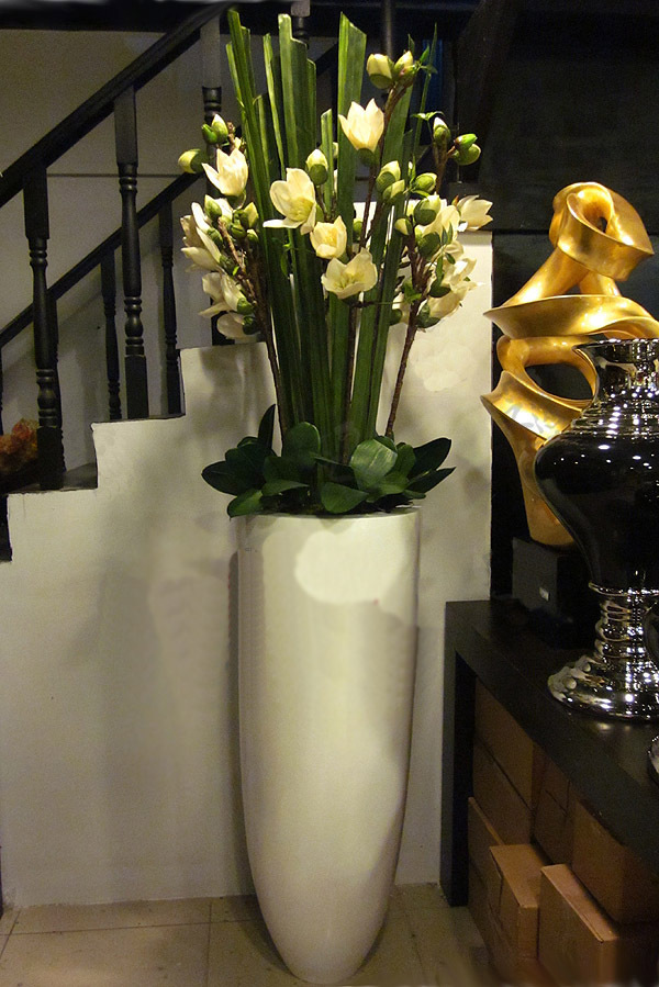 仿真花大型落地花艺 酒店旋转门 别墅客厅装饰